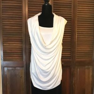 Adrienne Vittadini Ivory Sequined Evening Top